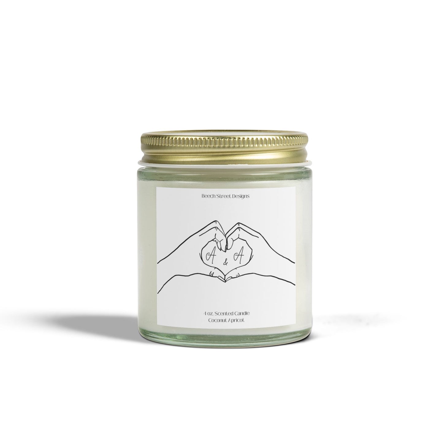 Hand Heart Initials Candle