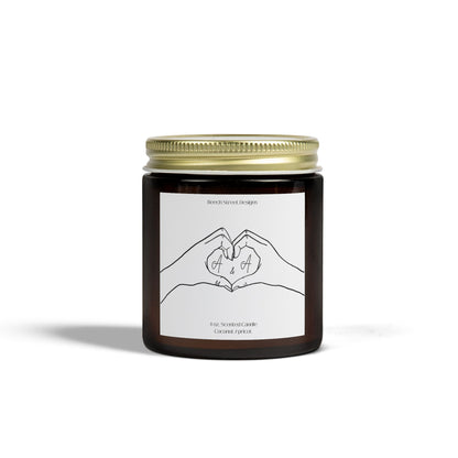 Hand Heart Initials Candle