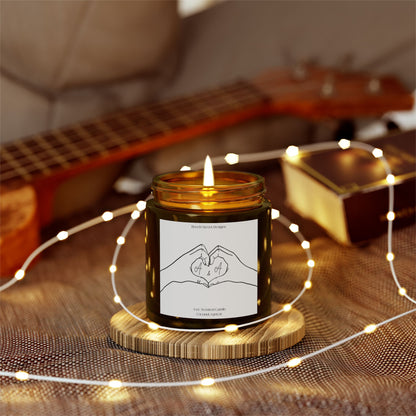 Hand Heart Initials Candle